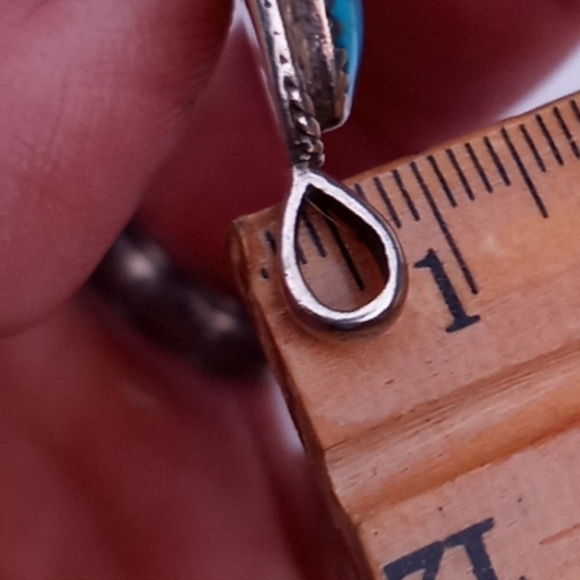 Signed Native American Turquoise Sterling PENDANT - Picture 14 of 16